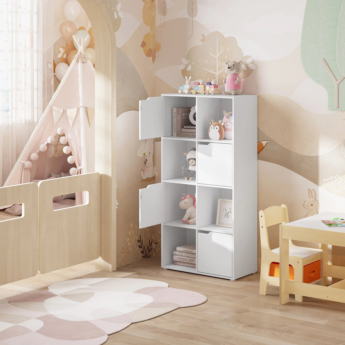 Étagère cube blanc en bois - vente privée 14:366light oak;200007763:201336101