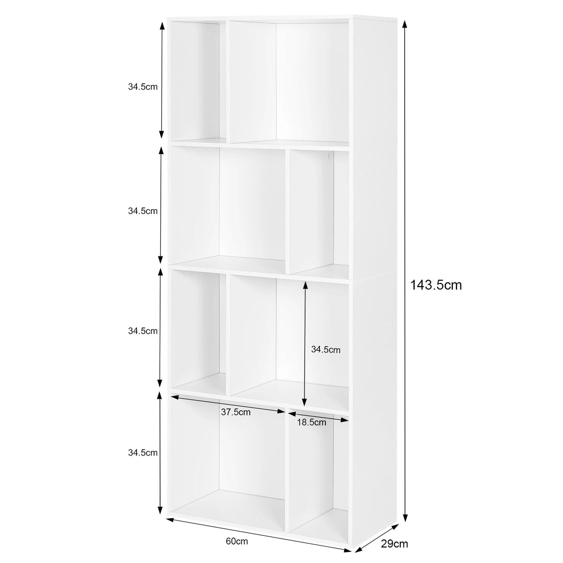 Étagère cube blanche haute à 8 compartiments - vente privée 14:29;200007763:201336101