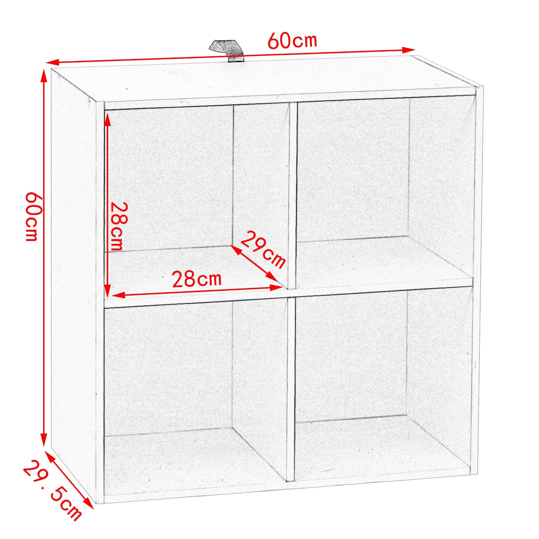 Étagère cube gris en bois avec 4 rangements - vente privée 14:365458light oak;200007763:201336101