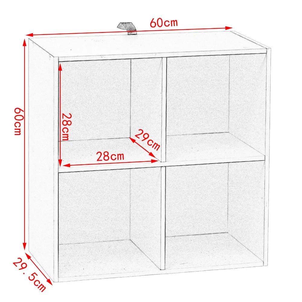 Étagère cube gris en bois avec 4 rangements - vente privée 14:365458light oak;200007763:201336101