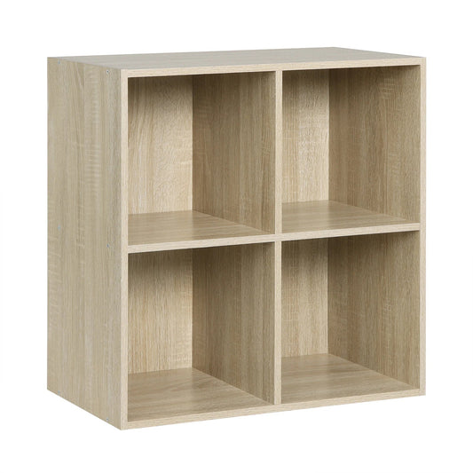 Étagère cube gris en bois avec 4 rangements - vente privée 14:365458light oak;200007763:201336101