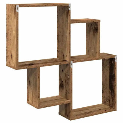 Étagère cube murale bois 80x15x78.5 cm - vente privée 14:200006155Brown;200007763:201336342