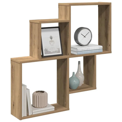 Étagère cube murale bois 80x15x78.5 cm - vente privée 14:200006155Brown;200007763:201336342
