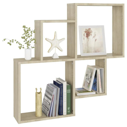 Étagère cube murale bois 80x15x78.5 cm - vente privée 14:200006155Brown;200007763:201336342