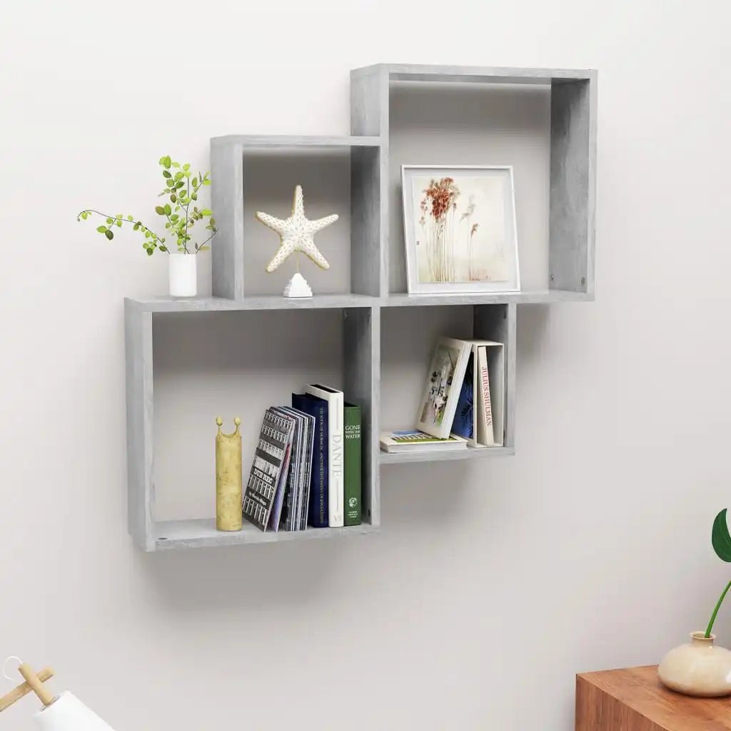 Étagère cube murale bois 80x15x78.5 cm - vente privée 14:200006155Brown;200007763:201336342