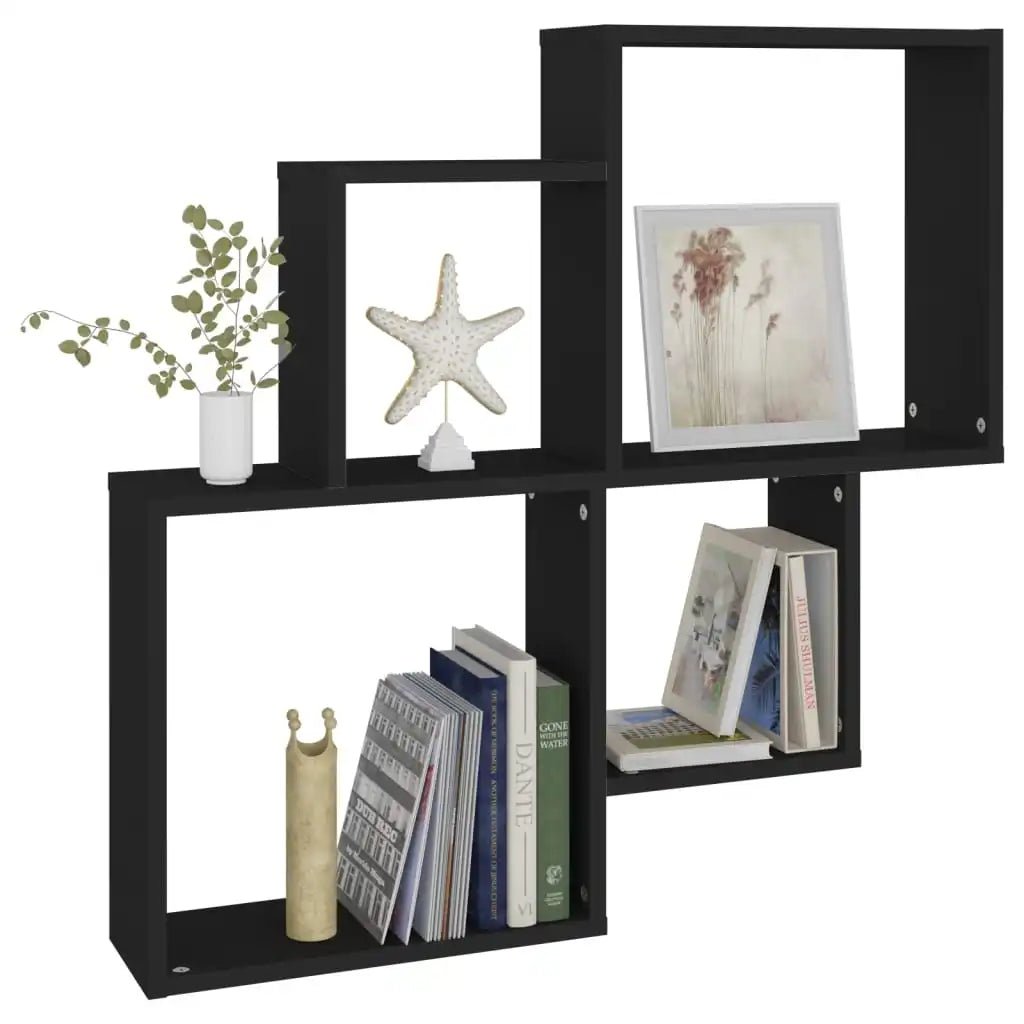 Étagère cube murale bois 80x15x78.5 cm - vente privée 14:200006155Brown;200007763:201336342