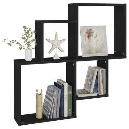 Étagère cube murale bois 80x15x78.5 cm - vente privée 14:200006155Brown;200007763:201336342