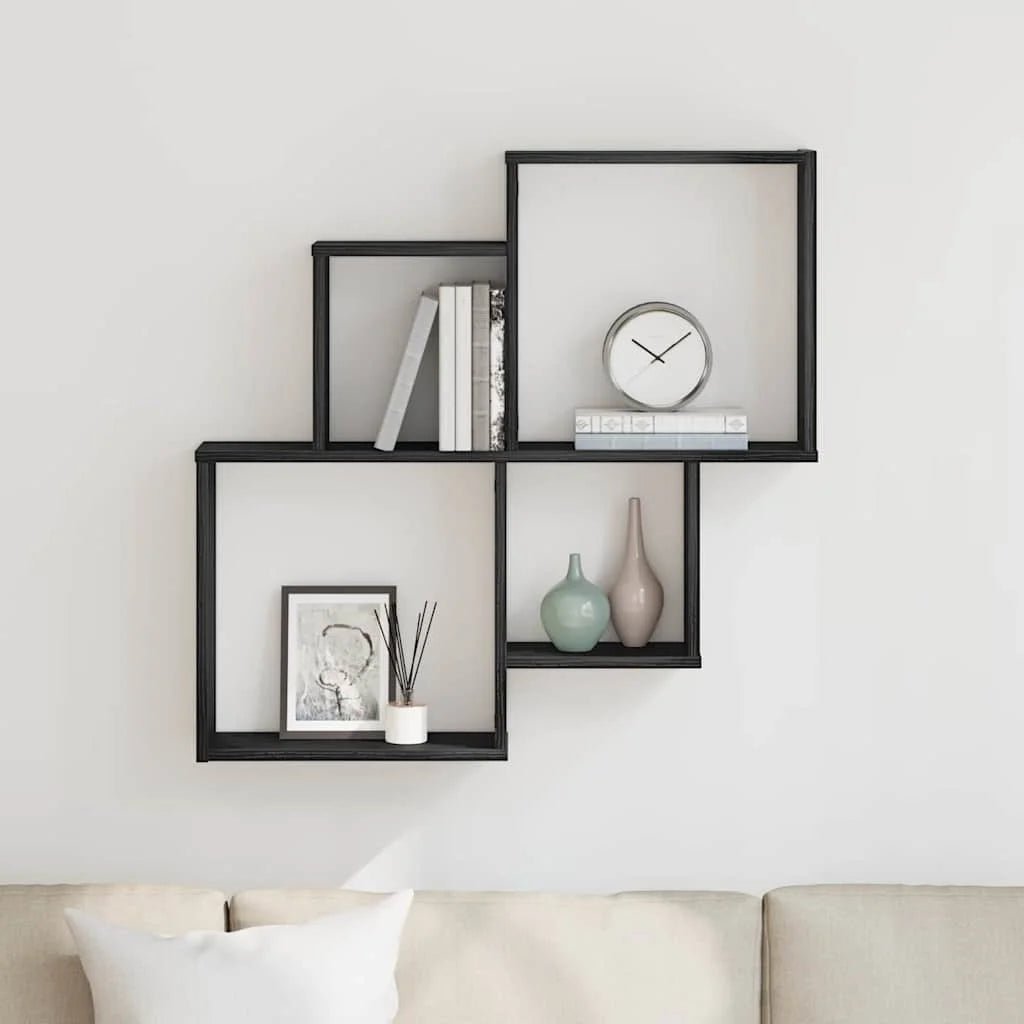 Étagère cube murale bois 80x15x78.5 cm - vente privée 14:200006155Brown;200007763:201336342