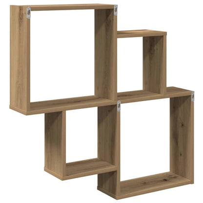 Étagère cube murale bois 80x15x78.5 cm - vente privée 14:200006155Brown;200007763:201336342