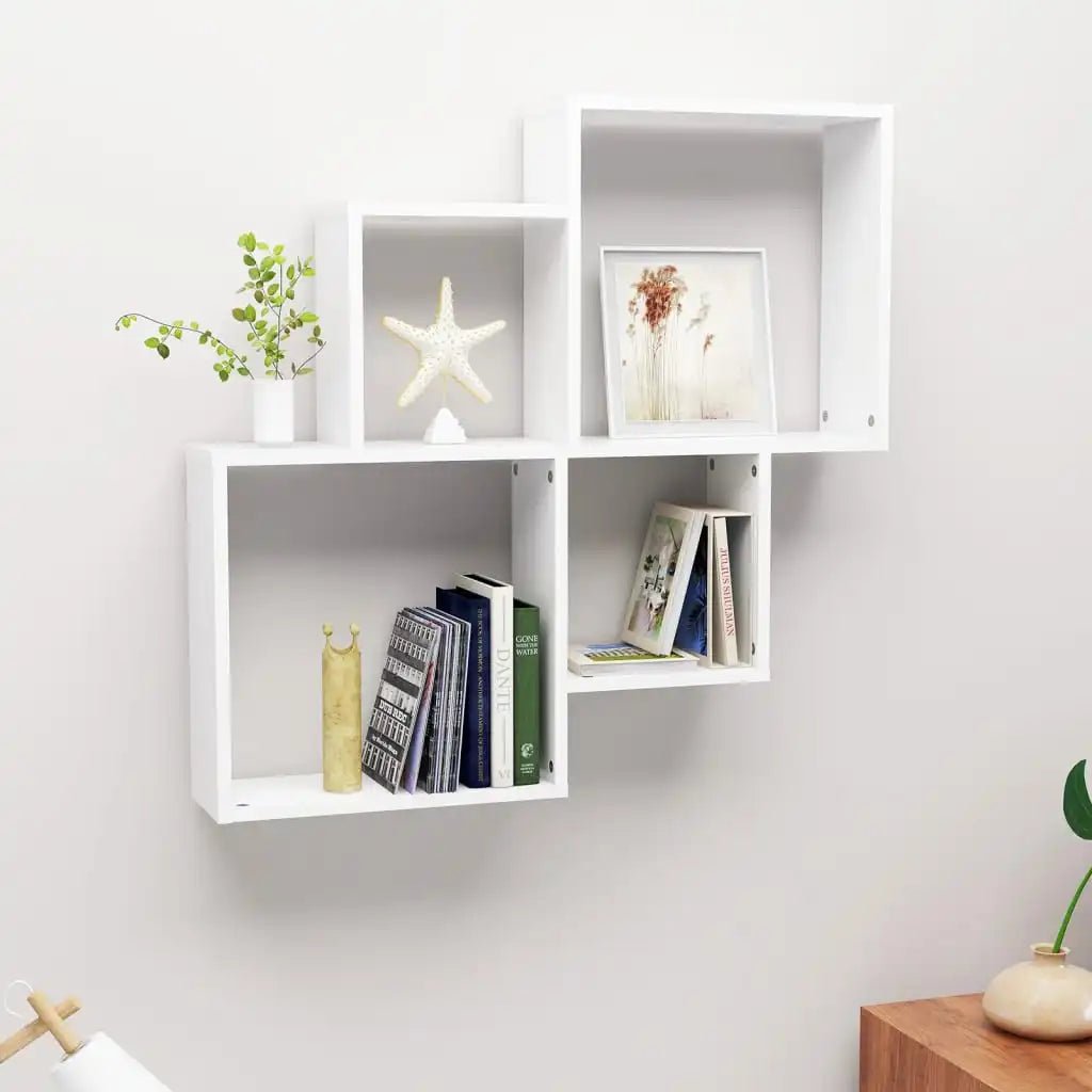 Étagère cube murale bois 80x15x78.5 cm - vente privée 14:200006155Brown;200007763:201336342