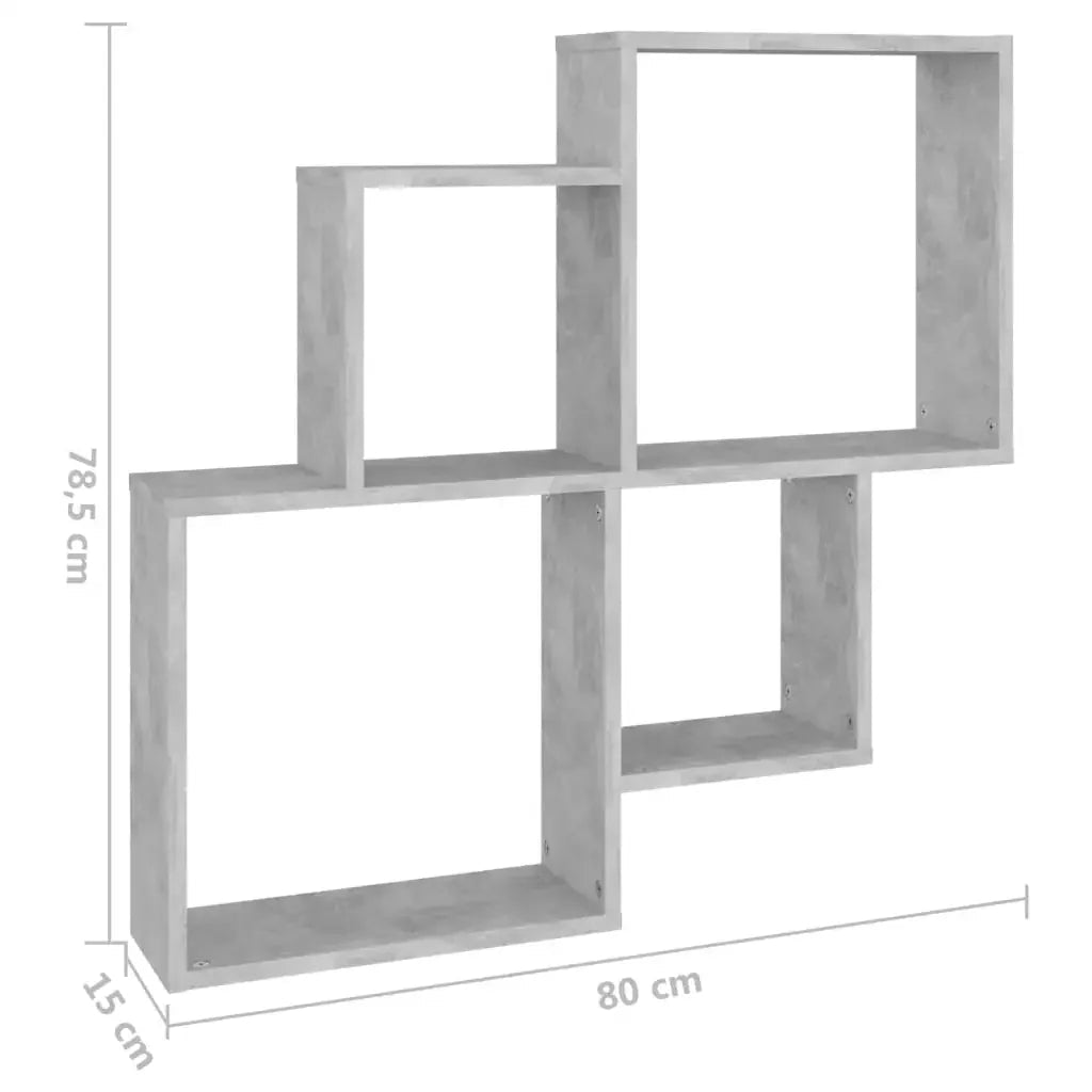 Étagère cube murale bois 80x15x78.5 cm - vente privée 14:200006155Brown;200007763:201336342