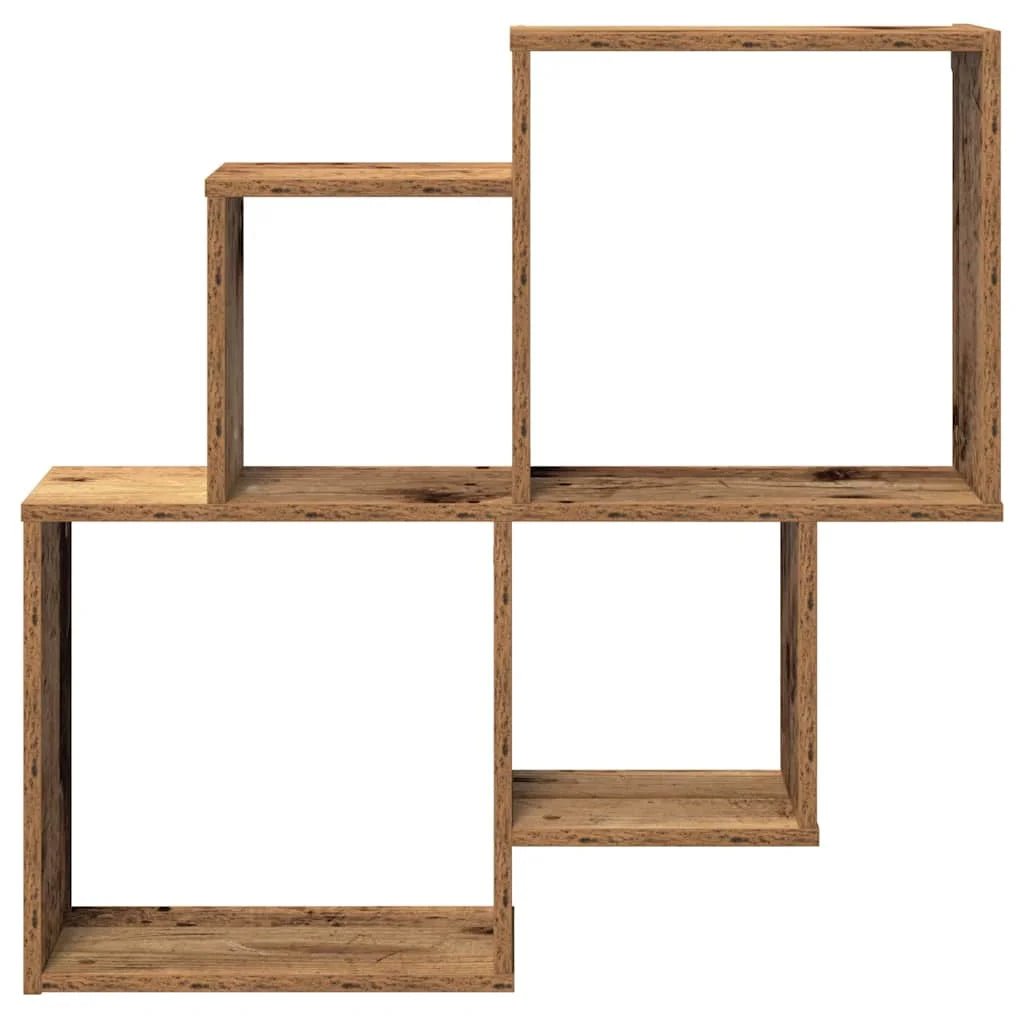 Étagère cube murale bois 80x15x78.5 cm - vente privée 14:200006155Brown;200007763:201336342