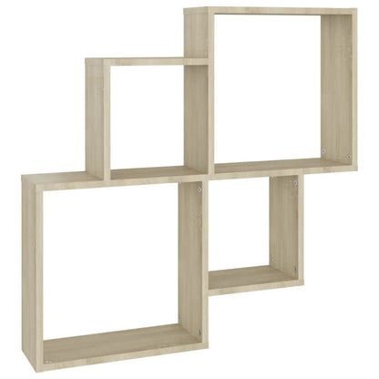 Étagère cube murale bois 80x15x78.5 cm - vente privée 14:200006155Brown;200007763:201336342