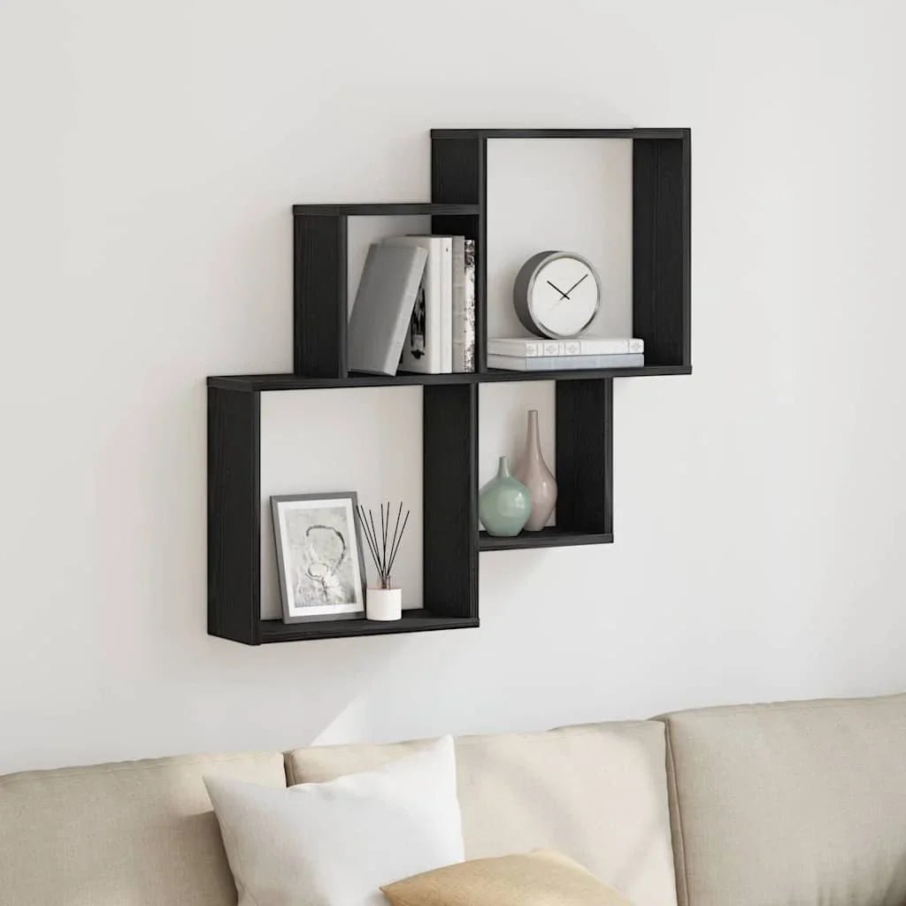 Étagère cube murale bois 80x15x78.5 cm - vente privée 14:200006155Brown;200007763:201336342