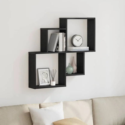 Étagère cube murale bois 80x15x78.5 cm - vente privée 14:200006155Brown;200007763:201336342
