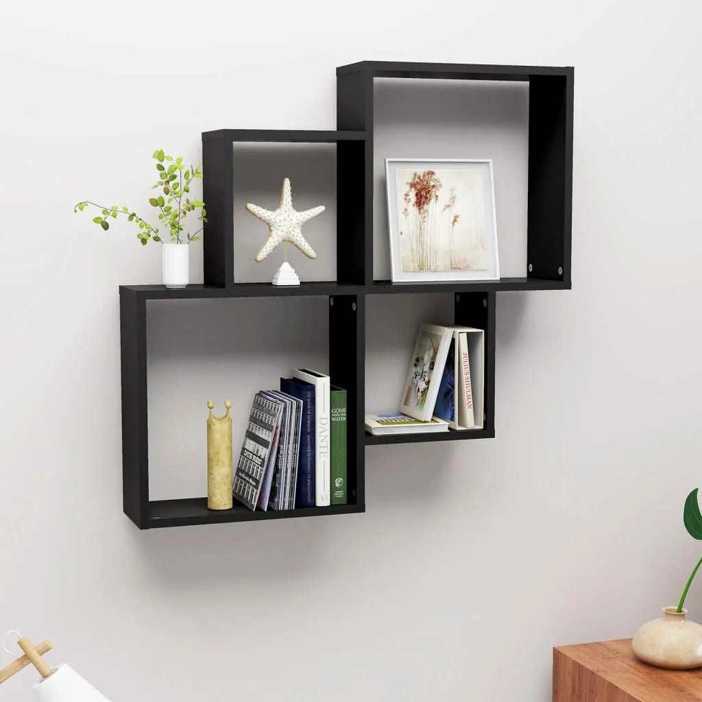 Étagère cube murale bois 80x15x78.5 cm - vente privée 14:200006155Brown;200007763:201336342