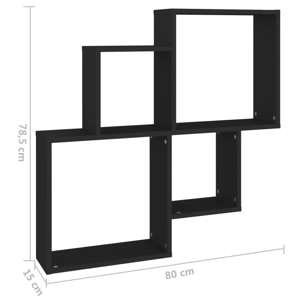 Étagère cube murale bois 80x15x78.5 cm - vente privée 14:200006155Brown;200007763:201336342
