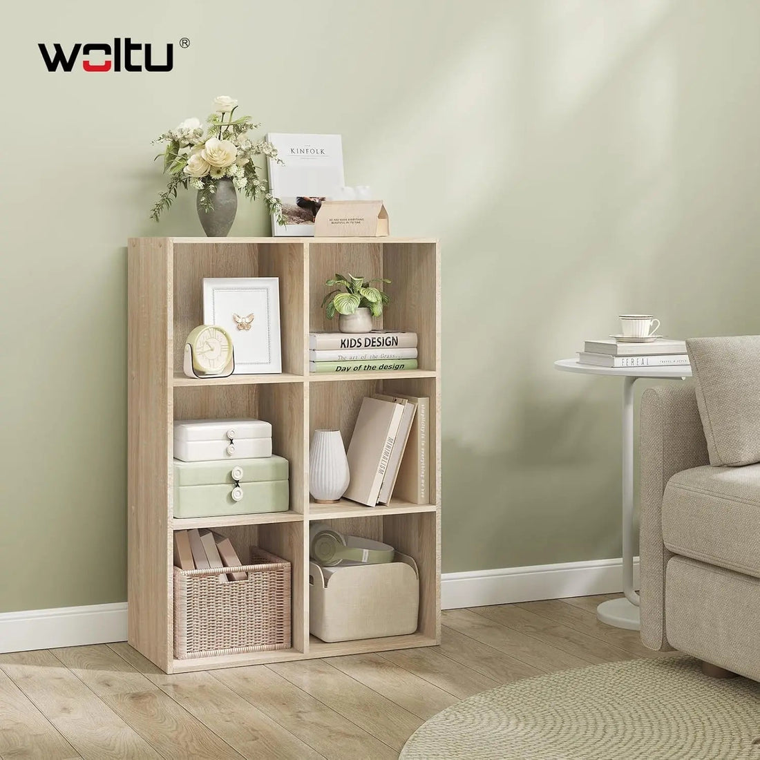 Étagère cube rangement en bois - vente privée 14:496Oak 29x59.6x59.8cm;200007763:201336101