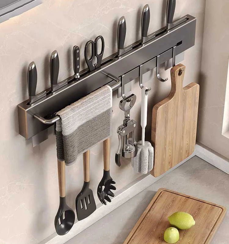 étagère cuisine inox - vente privée 14:20000615130cm with 4 hooks
