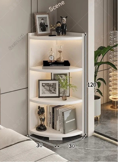 Étagère d'angle bois massif en forme d'éventail - vente privée 14:104-white-30-120