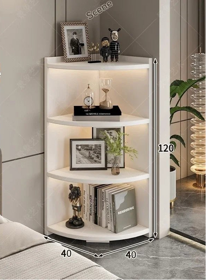 Étagère d'angle bois massif en forme d'éventail - vente privée 14:294-white-40-120