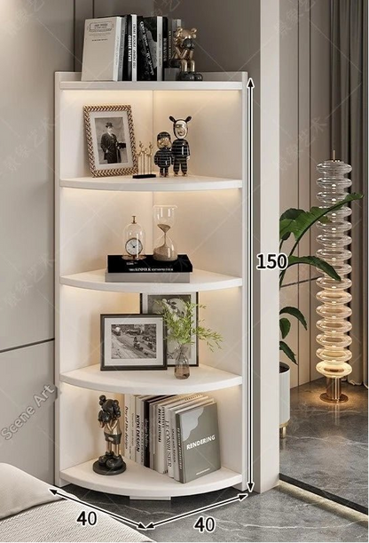 Étagère d'angle bois massif en forme d'éventail - vente privée 14:3665-white-40-150