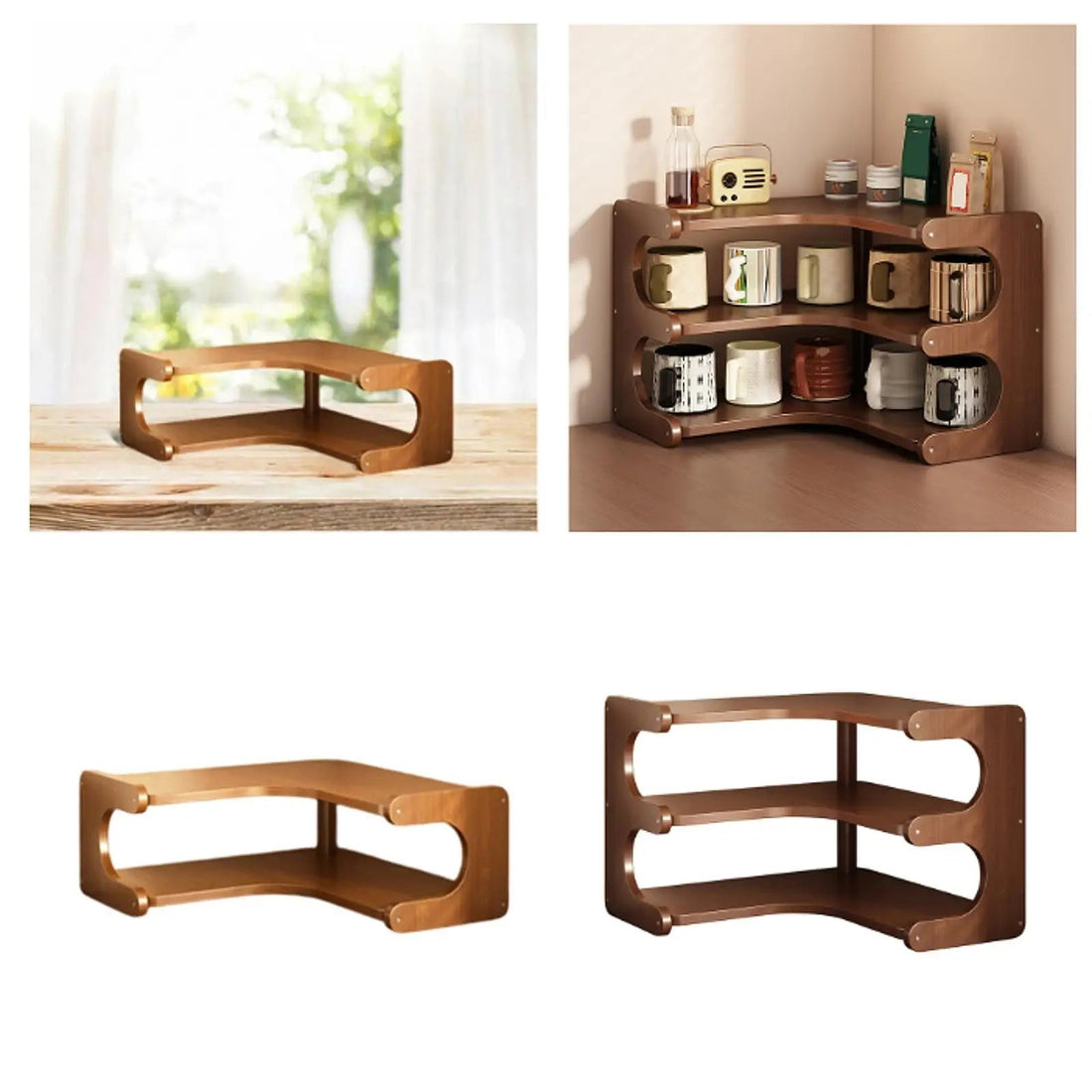 Étagère d'angle cuisine en bois massif - vente privée 5:20000418535x35x13cm