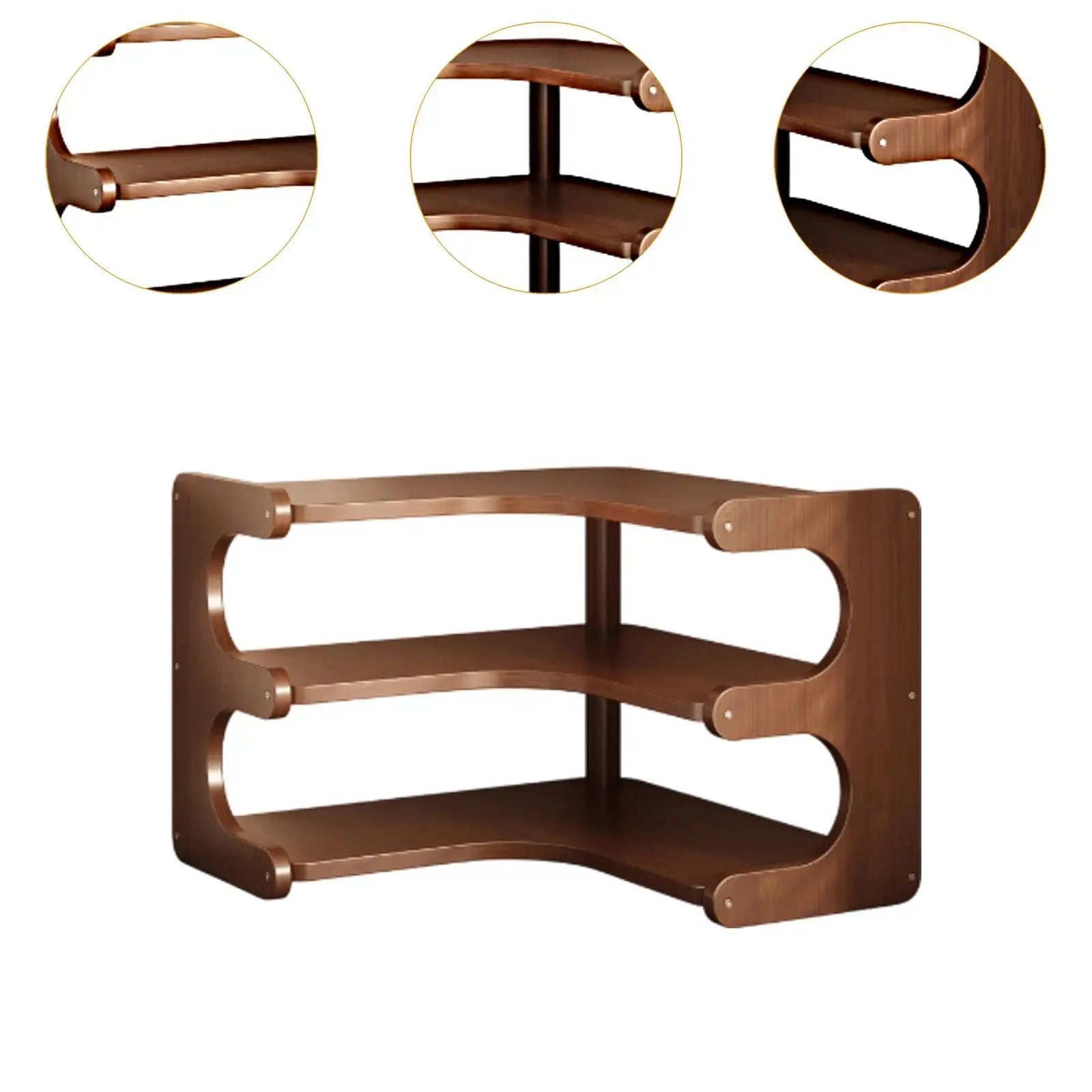 Étagère d'angle cuisine en bois massif - 5:20000418535x35x13cm