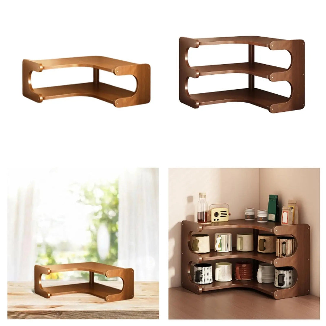 Étagère d'angle cuisine en bois massif - vente privée 5:20000418535x35x13cm