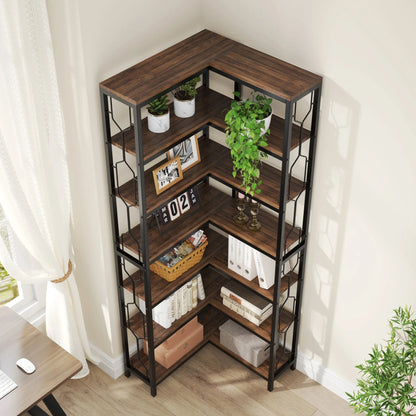 Étagère d'angle salle de bain ou salon - vente privée 14:200000195Rustic Brown;200007763:201336101