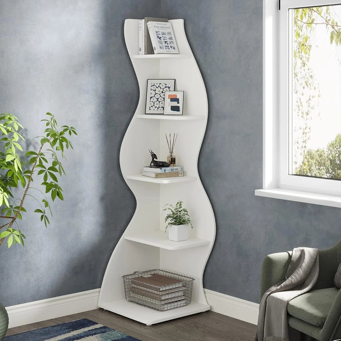 Étagère d'angle sur pieds blanche - vente privée 14:193White;200007763:201336101