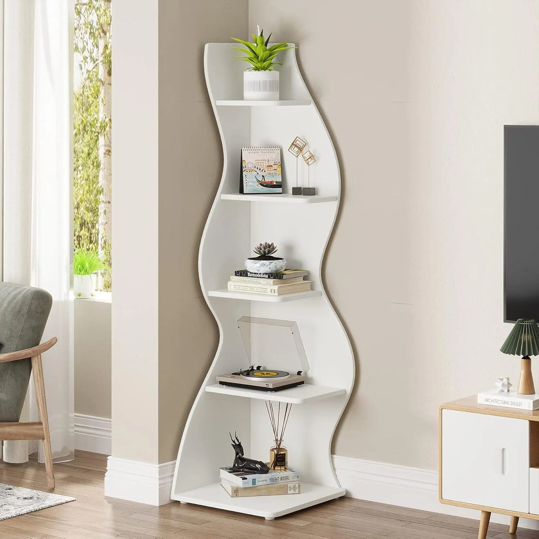 Étagère d'angle sur pieds blanche - vente privée 14:193White;200007763:201336101