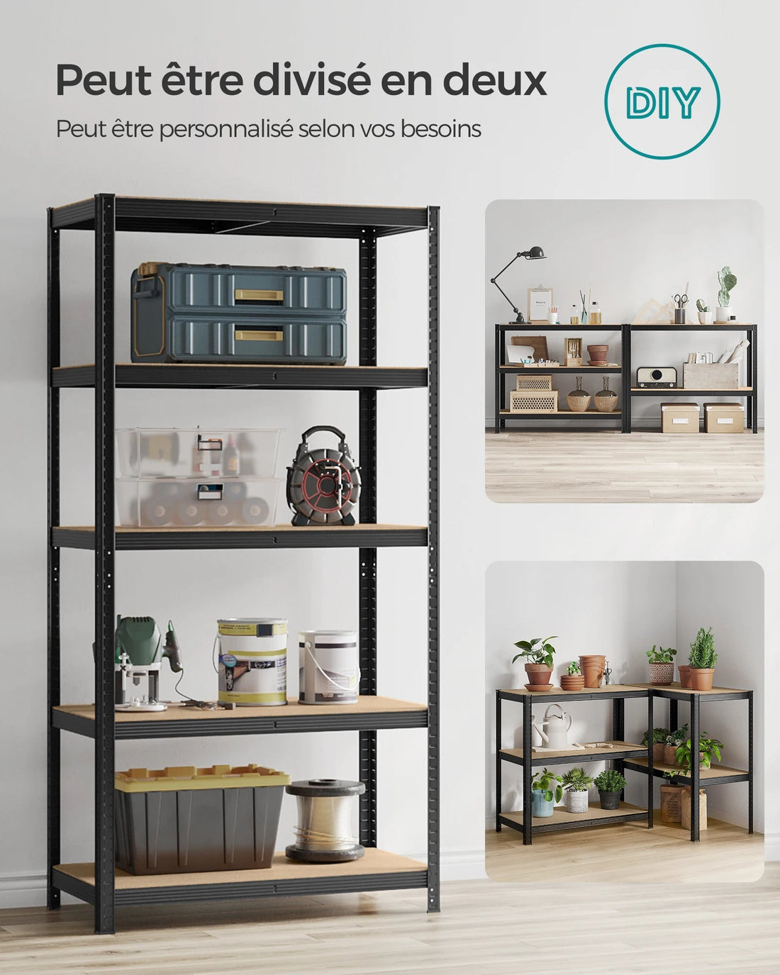 étagère garage largeur 50cm, 875 kg - vente privée 14:201805806Marron Rustique;200007763:201336101