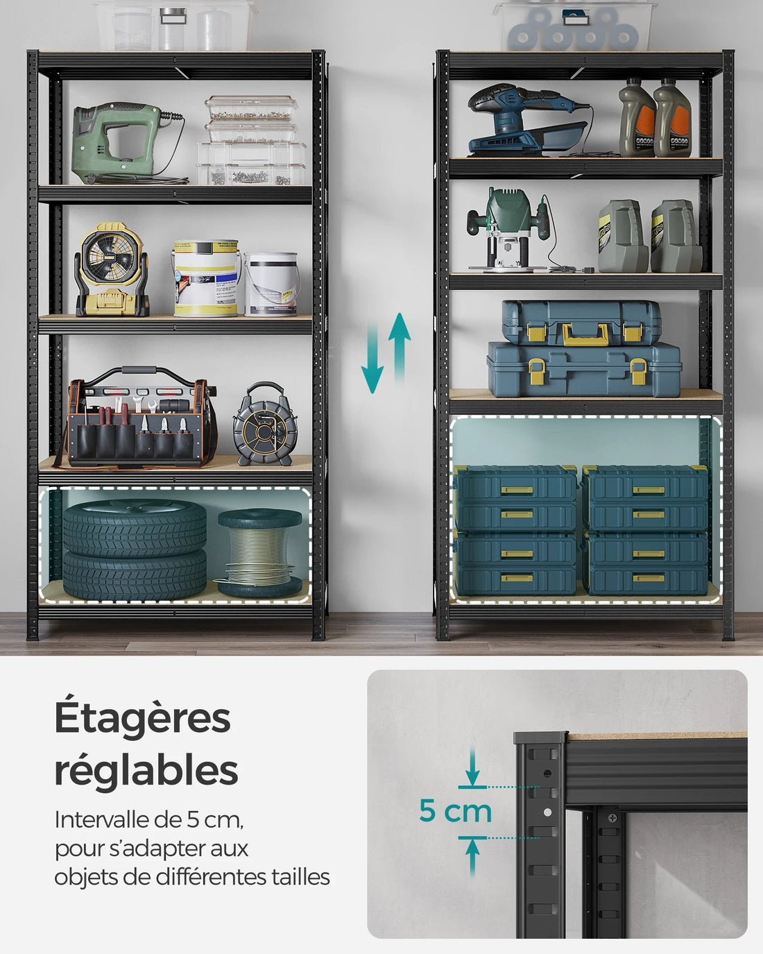 étagère garage largeur 50cm, 875 kg - vente privée 14:201805806Marron Rustique;200007763:201336101