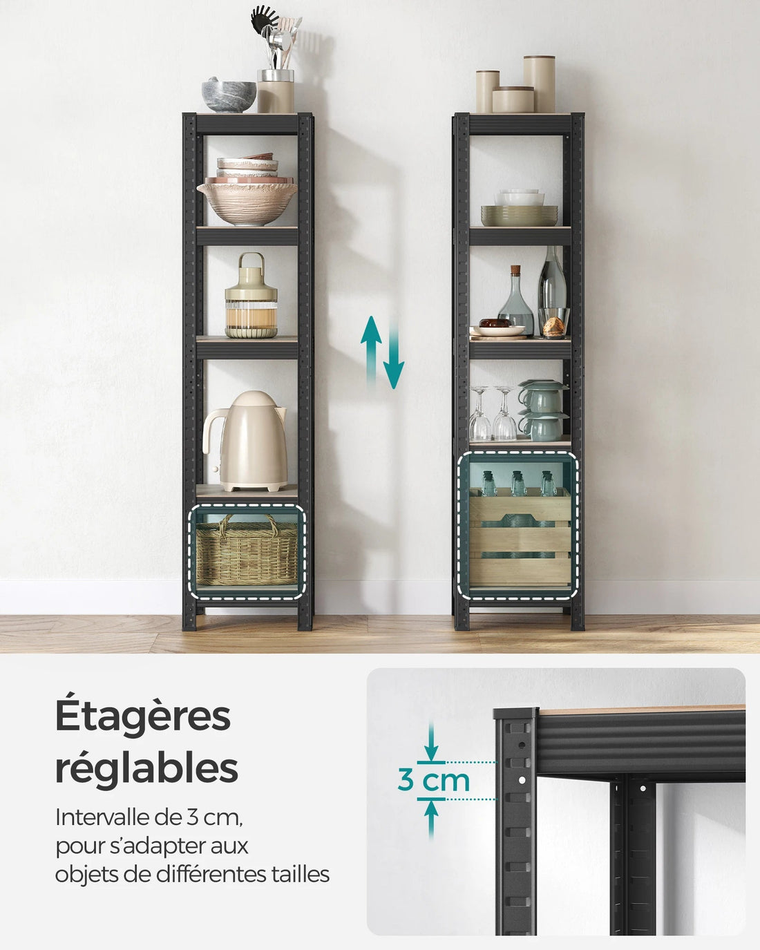 étagère garage simple 37 x 37 x 150 cm, 400 kg - vente privée 14:201805806;200007763:201336342