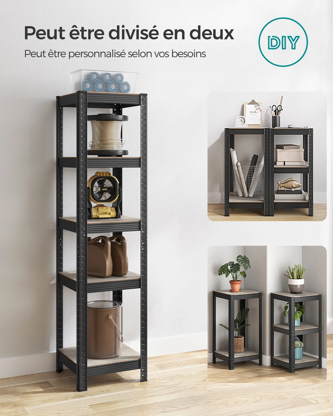 étagère garage simple 37 x 37 x 150 cm, 400 kg - vente privée 14:201805806;200007763:201336342
