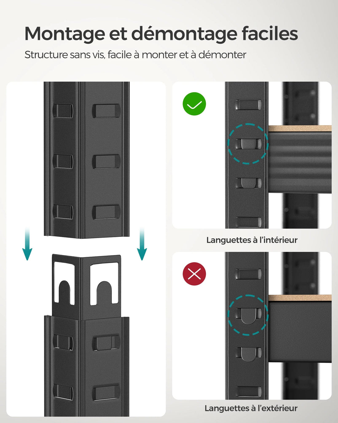 étagère garage simple 37 x 37 x 150 cm, 400 kg - vente privée 14:201805806;200007763:201336342