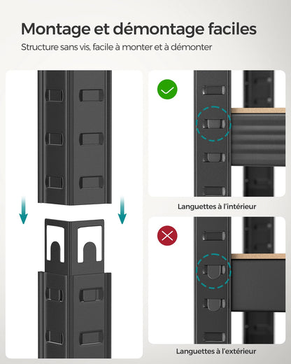 étagère garage simple 37 x 37 x 150 cm, 400 kg - vente privée 14:201805806;200007763:201336342