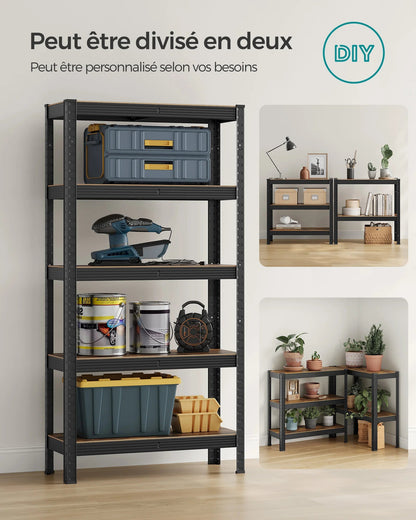 étagère garage solide 30 x 75 x 150 cm, 650 kg - vente privée 14:201805806Noir;200007763:201336342