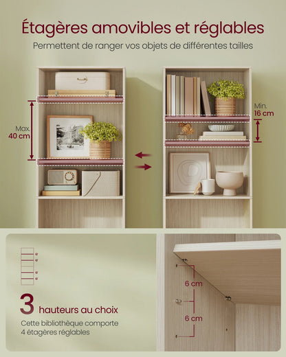 Étagère livre beige naturelle 24 x 60 x 178.5 cm, - vente privée 14:200001438Beige Naturel;200007763:201336101