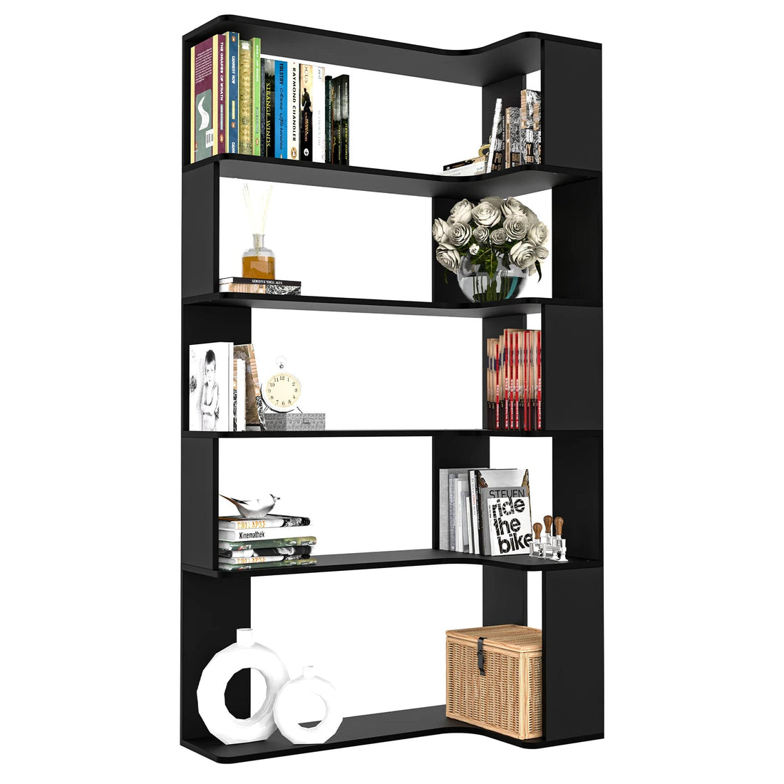 Étagère livre d'angle en bois en forme de L - vente privée 14:193;200007763:201336342