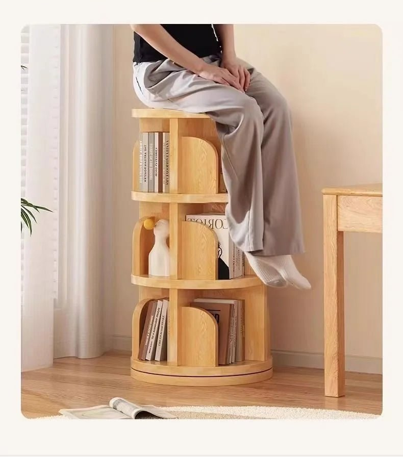 Étagère livre en bois massif pivotante à 360 dégrés - vente privée 14:1756 layer H191cm