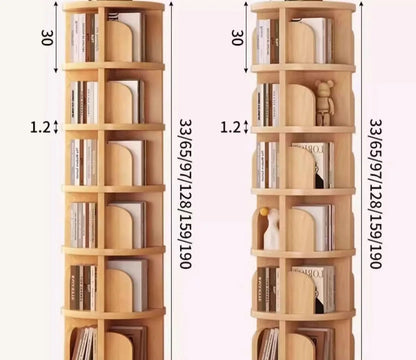 Étagère livre en bois massif pivotante à 360 dégrés - vente privée 14:1756 layer H191cm