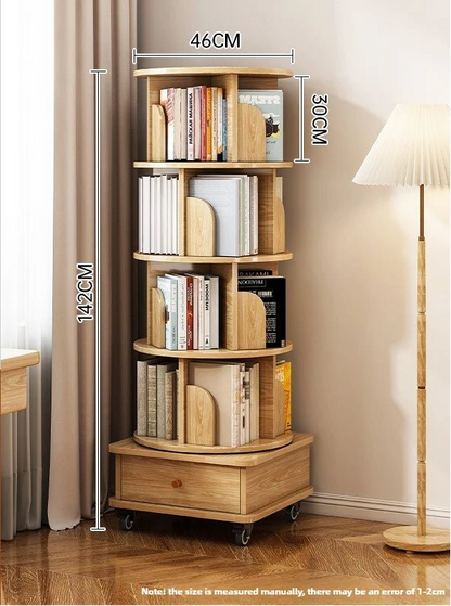 Étagère livre en bois rotatif - vente privée 14:2000036995L log color B