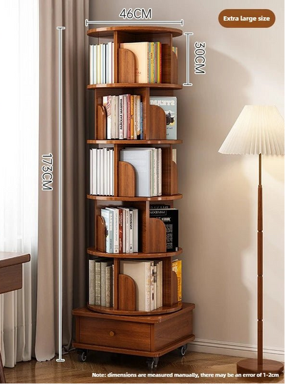Étagère livre en bois rotatif - vente privée 14:3666L walnut B
