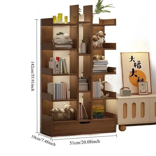 Étagère livre moderne en bois massif - vente privée 14:200006153blue