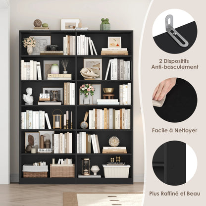 Étagère livre multifonction tendance 120x30x188.7cm - vente privée 14:200001438Oak;200007763:201336101