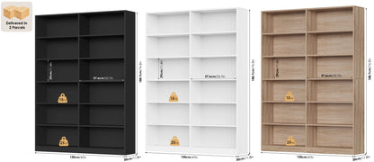 Étagère livre multifonction tendance 120x30x188.7cm - vente privée 14:200001438Oak;200007763:201336101