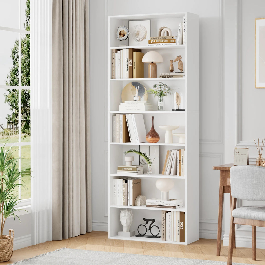 Étagère livre originale et moderne 60x23.5x209.5 cm - vente privée 14:200001438Oak;200007763:201336101