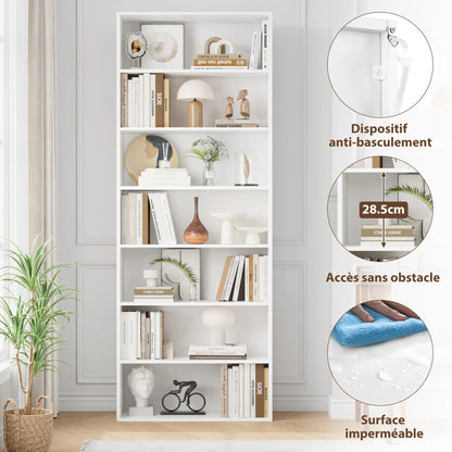 Étagère livre originale et moderne 60x23.5x209.5 cm - vente privée 14:200001438Oak;200007763:201336101